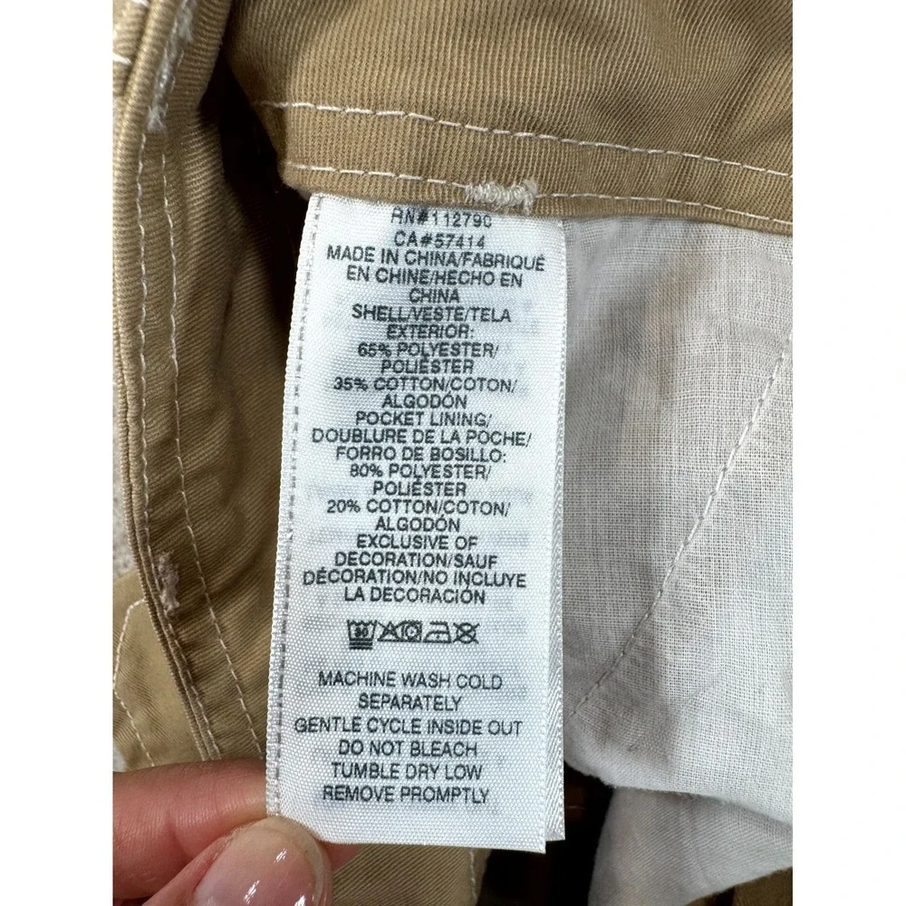 True Religion Cargo Pants Mens 32 Beige Cotton Straight Leg Hiking Flap Pockets